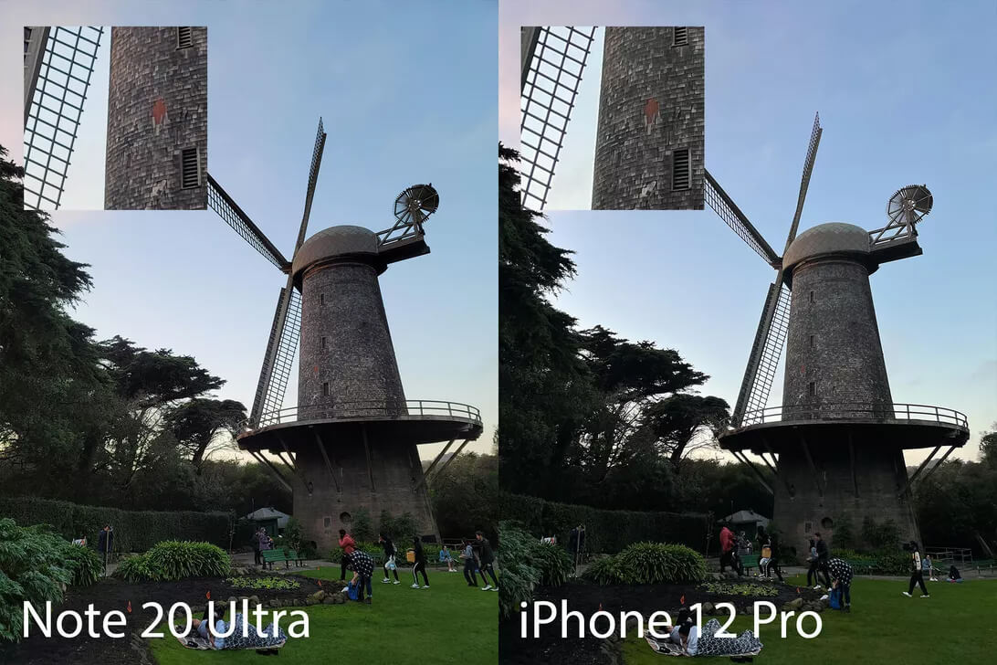 مقایسه دوربین iphone 12 pro با note 20 ultra 